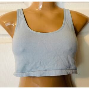 Urban Rebel Dream Blue Scoop Neck Seamless Terry Crop Top S/M